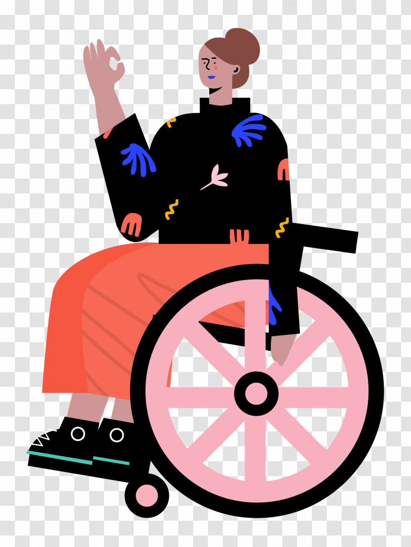 Sitting On Wheelchair Woman Lady Transparent PNG