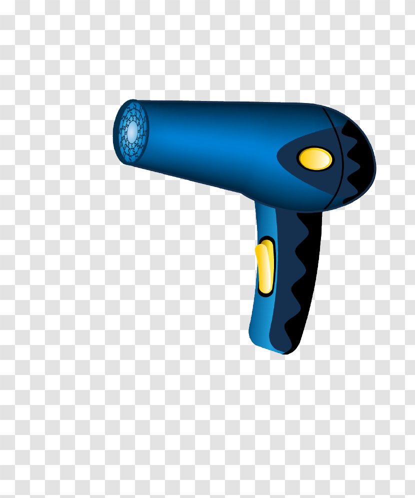 Hair Dryer Animation - Electric Blue - Vector Transparent PNG