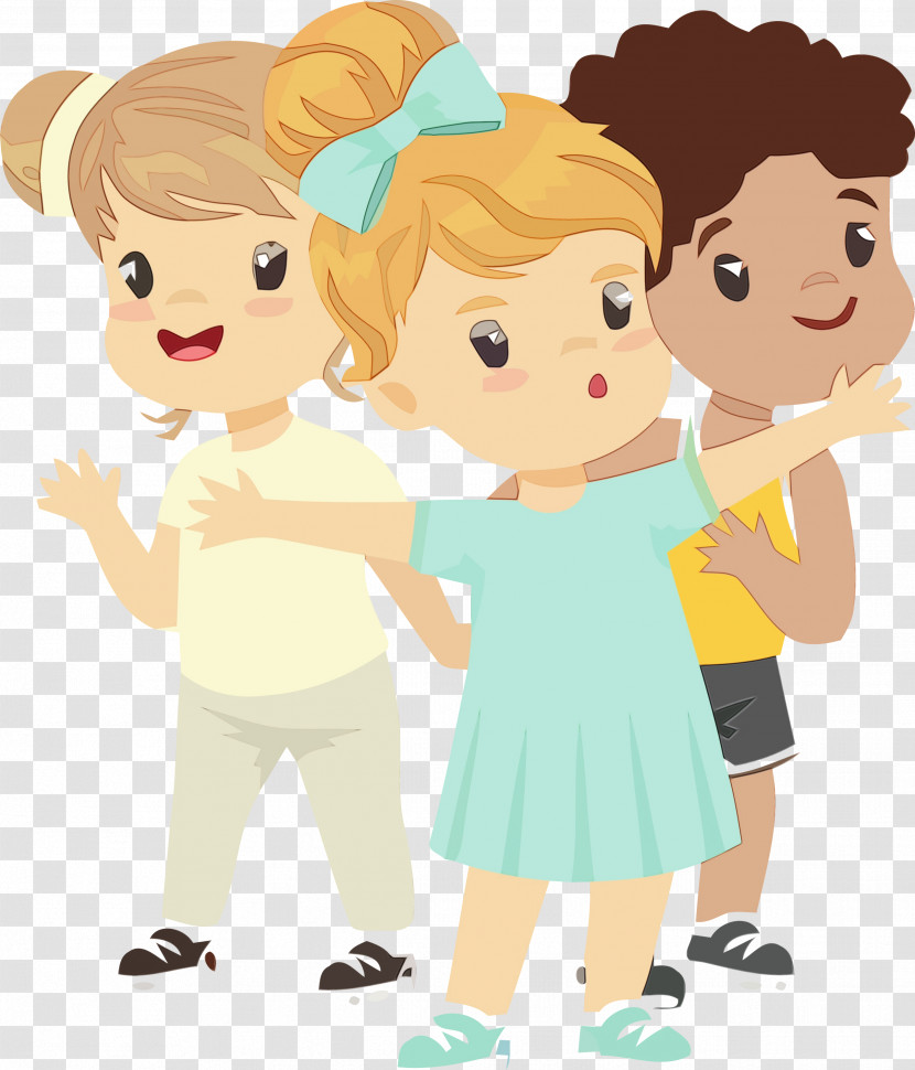 Cartoon Child Interaction Fun Gesture Transparent PNG