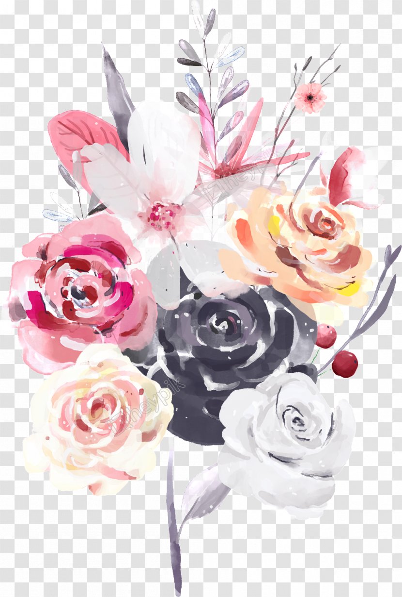 Garden Roses Floral Design Flower Bouquet Cut Flowers - Still Life - Ramadan Com Watercolor Transparent PNG