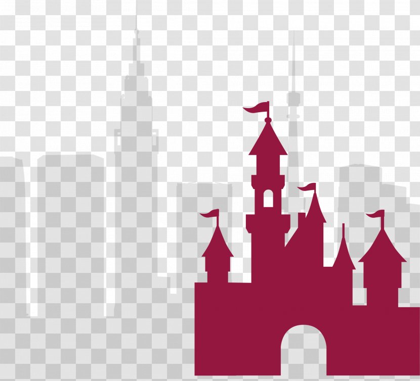 Clip Art - Magenta - Red Concise Castle Transparent PNG