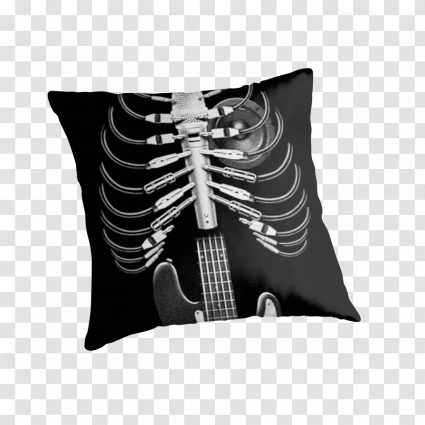 T-shirt Skeleton Microphone Poster - Black And White Transparent PNG