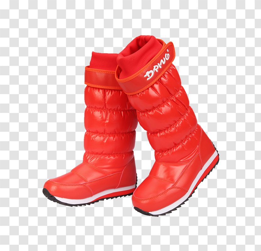 Shoe Snow Boot Winter - Taobao - Red Boots Transparent PNG