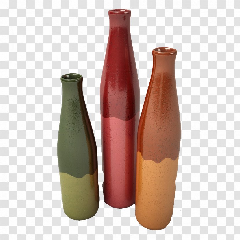 Vase Clip Art - Bottle - Three Japanese Vases With Color Matching Transparent PNG