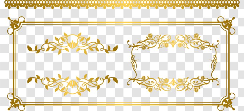 Gold Euclidean Vector Ornament - Fancy Border Transparent PNG