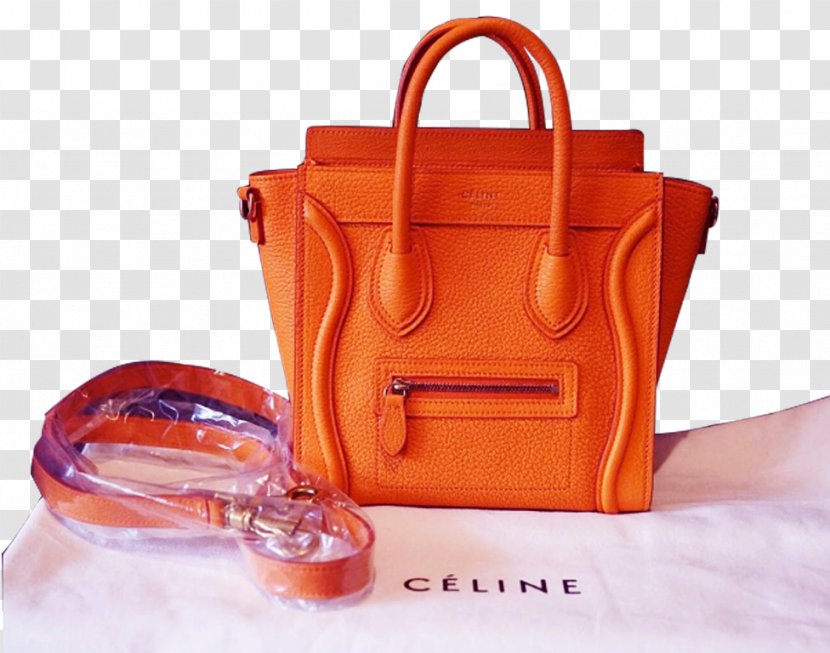 Handbag Leather Shoulder Strap Céline Belt - Orange Transparent PNG