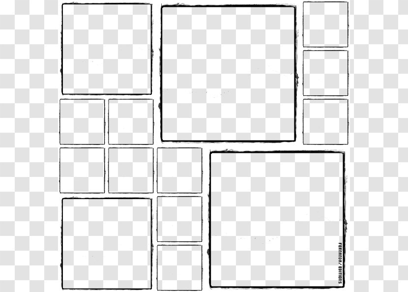 Black And White Square Area Pattern - Collage Clipart Transparent PNG