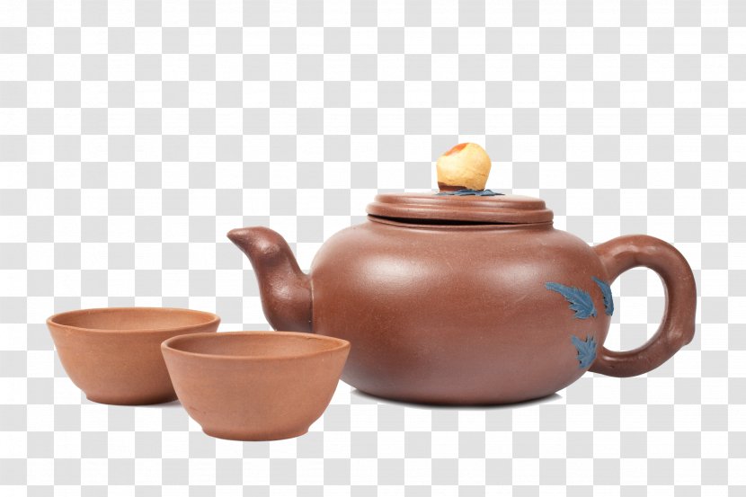 Yixing Clay Teapot Ceramic Teacup - Stovetop Kettle - Purple Sand Pot And Water Cup Transparent PNG