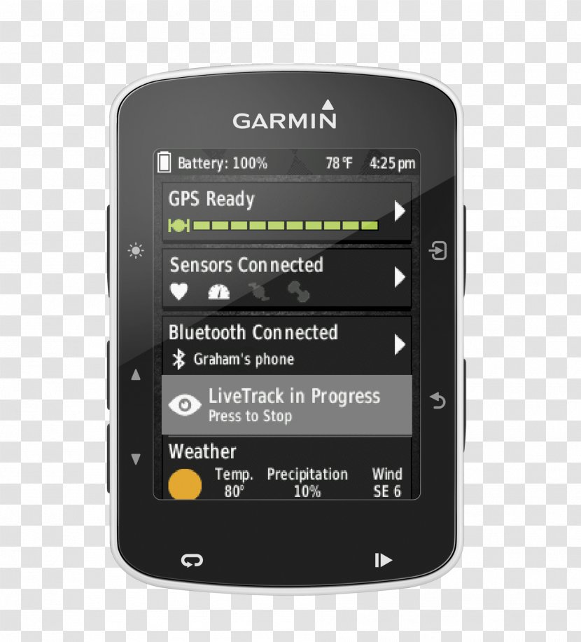 GPS Navigation Systems Bicycle Computers Heart Rate Monitor Garmin Edge 520 - Gps Transparent PNG