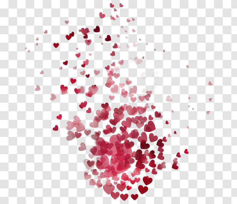Red Pink Heart Magenta Confetti Transparent PNG