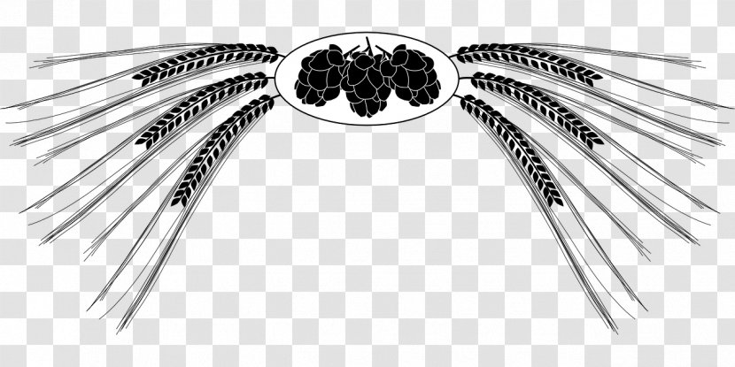 Beer Hops Barley Clip Art - Pixabay - Black And White Wheat Transparent PNG
