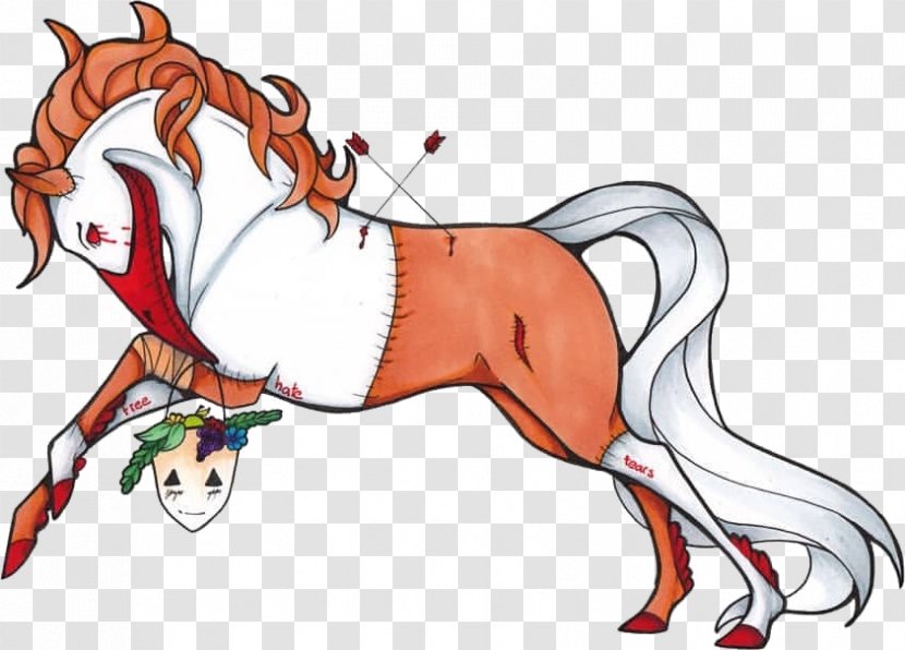 Halloween Cartoon Background - Mustang - Drawing Horse Tack Transparent PNG