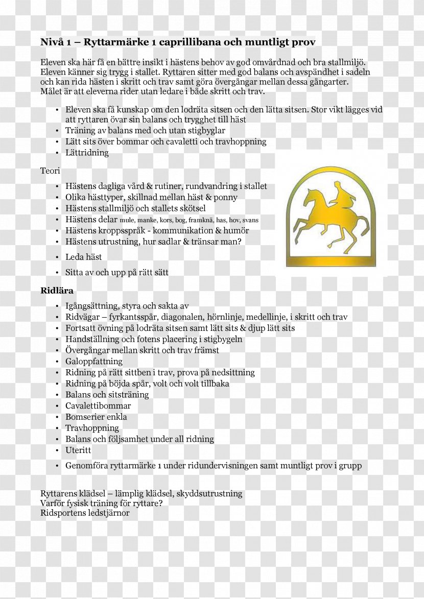 Torsby Equestrian Sport Communication Body Language Test - Pdf - Niva Transparent PNG