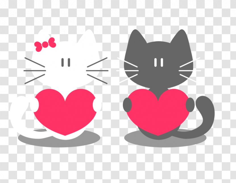 Cat Valentine's Day Kitten Tail - Watercolor Transparent PNG