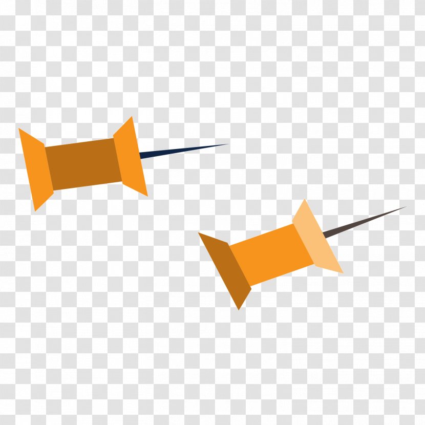 Paper Drawing Pin - Wing - Yellow Pushpin Transparent PNG