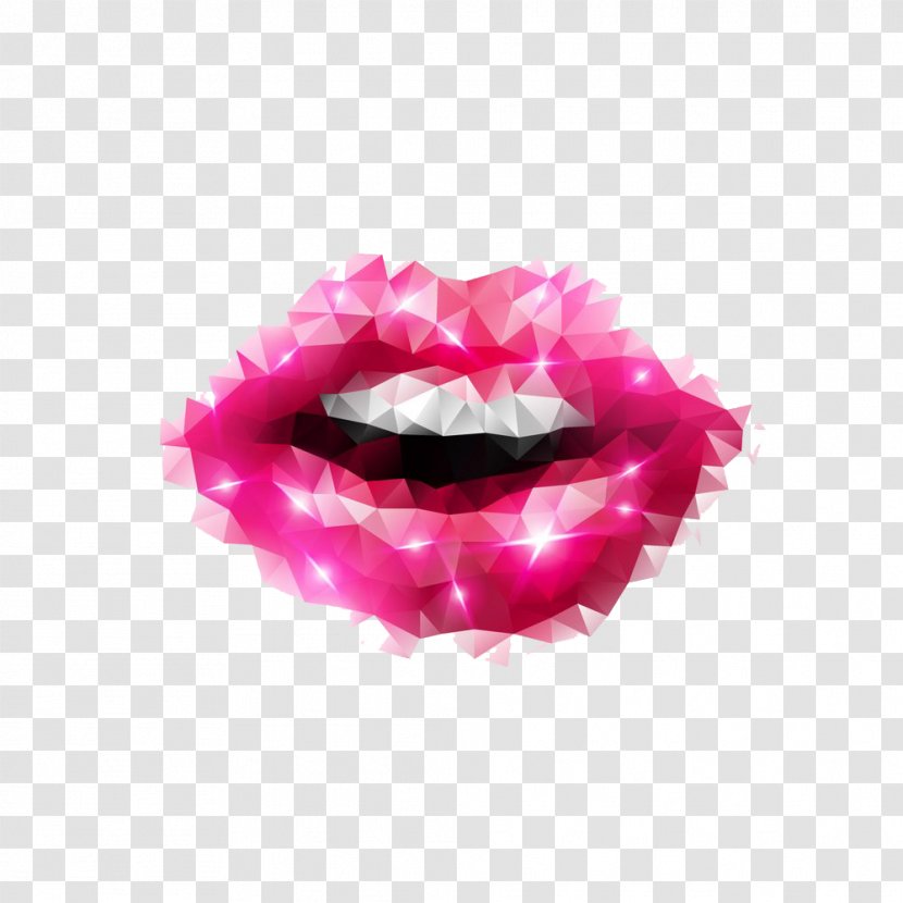Lipstick - Polygon - Diamond Lips Transparent PNG
