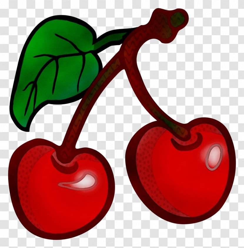 Red Clip Art Cherry Heart Plant - Watercolor - Love Drupe Transparent PNG