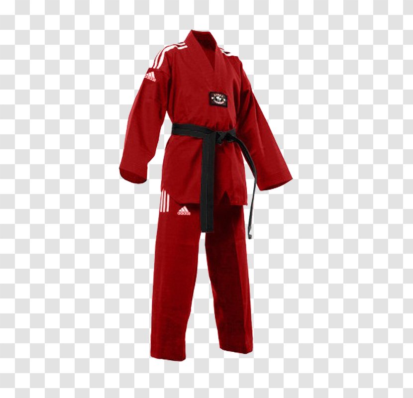 Dobok Tracksuit Adidas Taekwondo Uniform - Red Transparent PNG