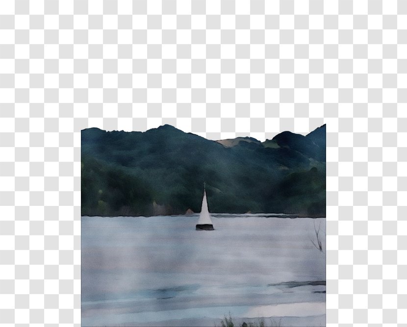 Water Sky Atmospheric Phenomenon Loch Boat - Watercolor - Sail Calm Transparent PNG