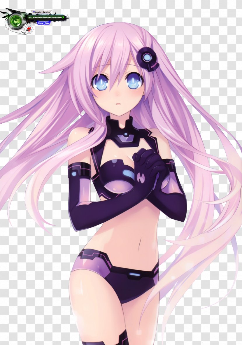 Hyperdimension Neptunia Mk2 Victory Cyberdimension Neptunia: 4 Goddesses Online PlayStation 3 Minecraft - Watercolor - Purple Hair Transparent PNG