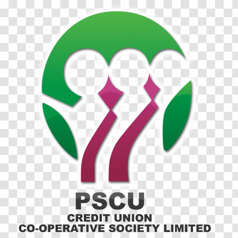 Logo PSCU Cooperative Bank Brand Credit - Green - Text Transparent PNG