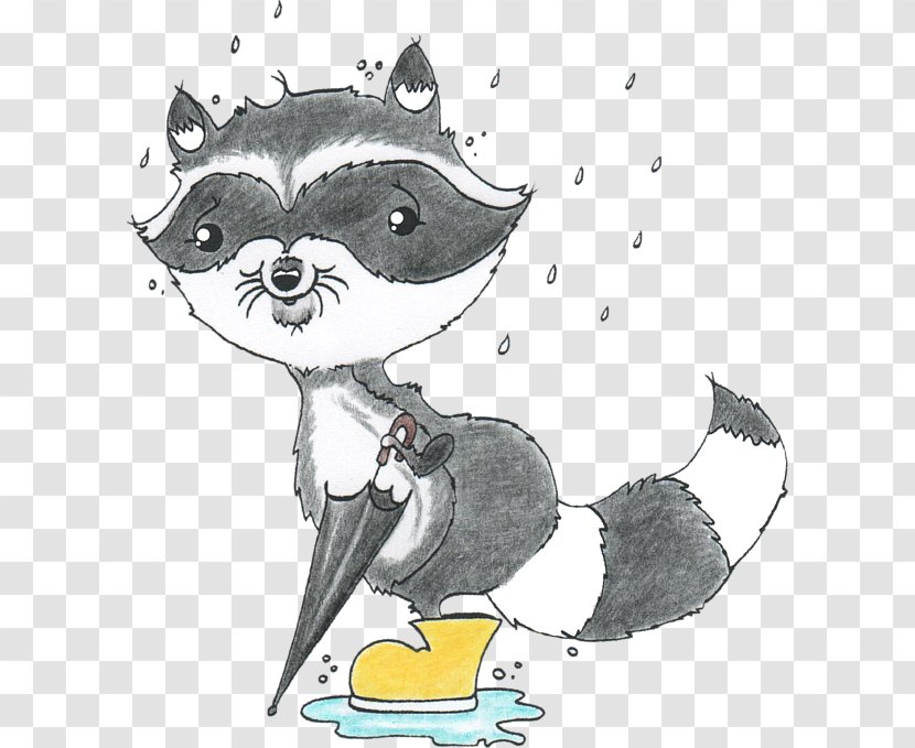 Whiskers Cat Canidae Sketch - Fictional Character - Raccon Transparent PNG