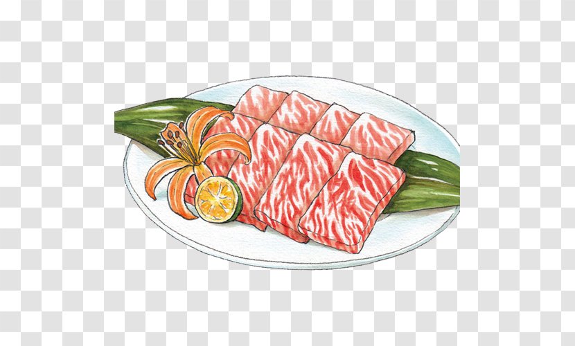Sashimi Agneau Bresaola Meat - Tree - Ham Hand Painting Material Picture Transparent PNG