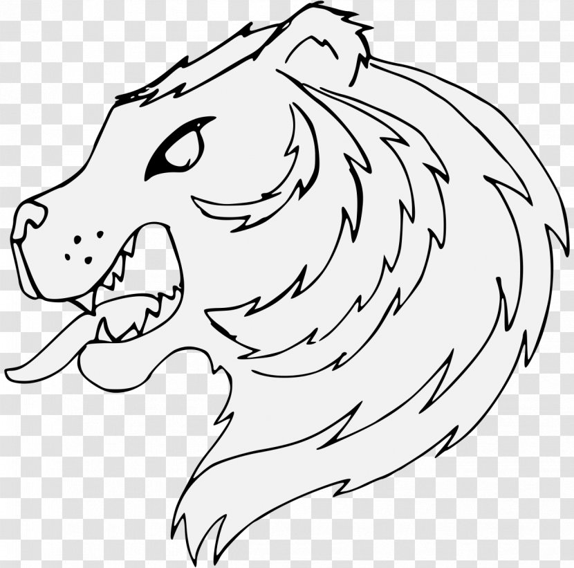 Drawing Line Art Clip - Monochrome Photography - Tiger Transparent PNG