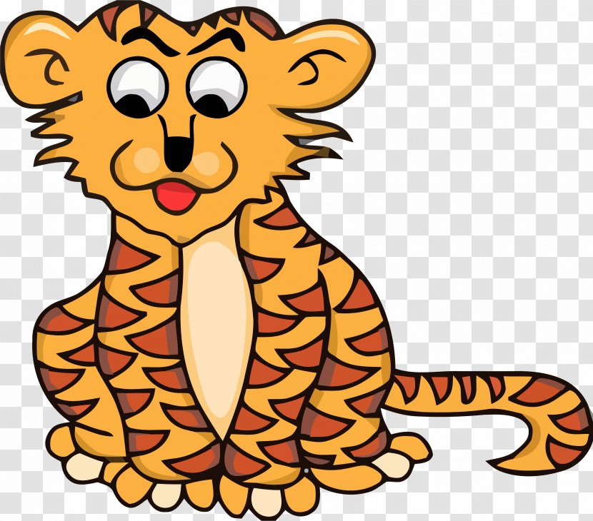 Clip Art Tiger Illustration Whiskers - Small To Medium Sized Cats Transparent PNG