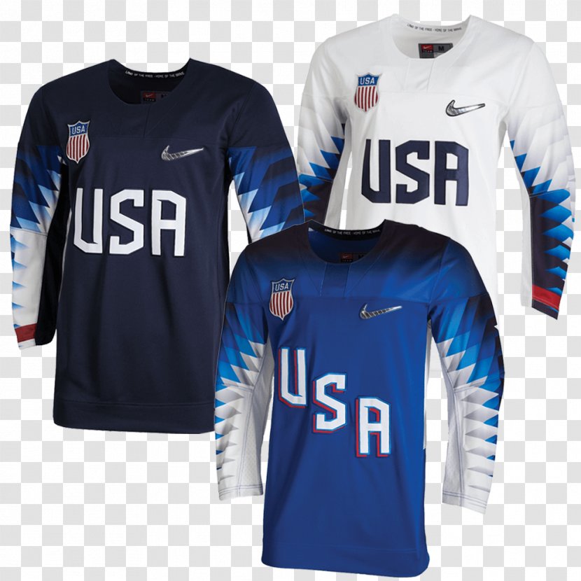 2018 Winter Olympics United States National Men's Hockey Team Ice At The Olympic Games Canada Jersey - Usa - Promotional Price Transparent PNG