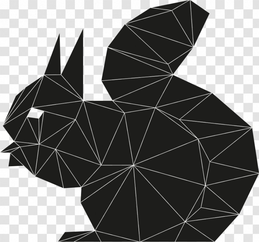 Squirrel Clip Art - Monochrome Photography - Triangle Abstract Transparent PNG