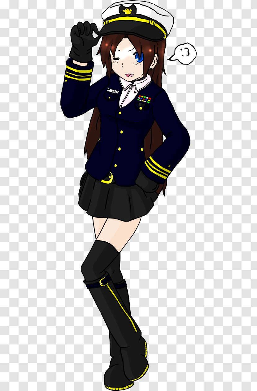 Illustration Cartoon Costume Design Uniform Human - Black Hair - Coast Guard Transparent PNG