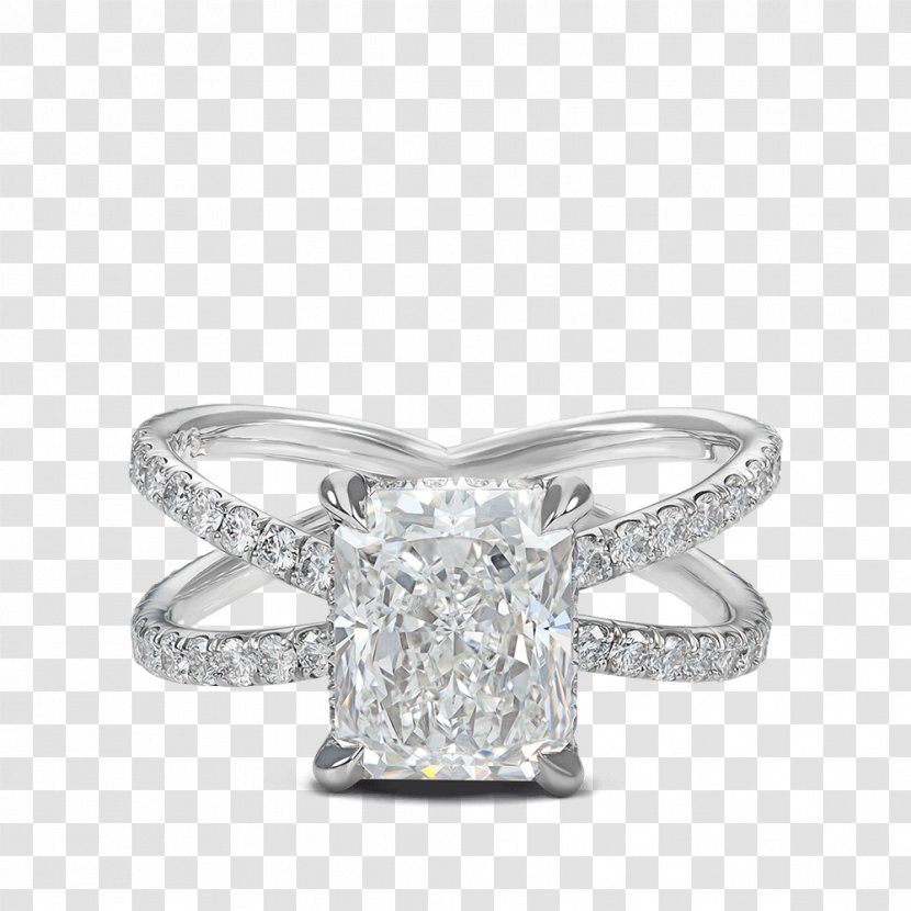 Engagement Ring Solitaire Diamond - Platinum Transparent PNG