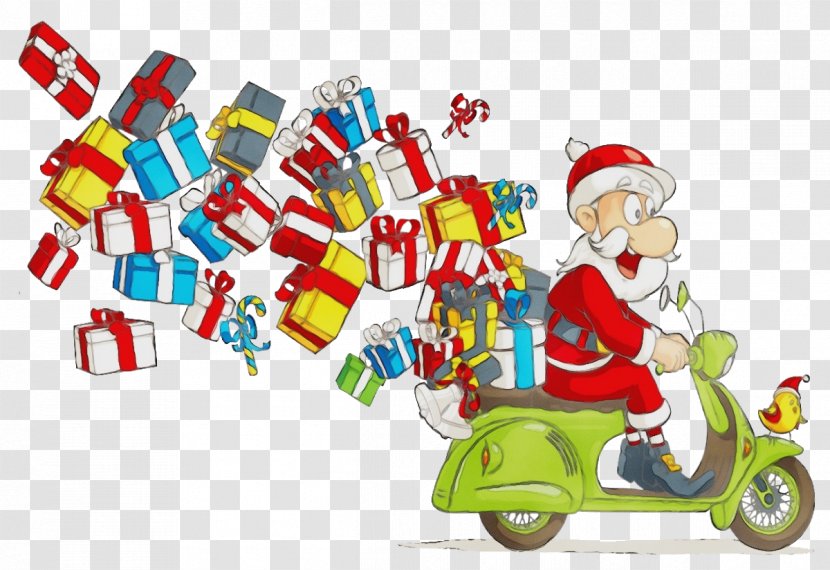 Christmas Vehicle - Watercolor Transparent PNG