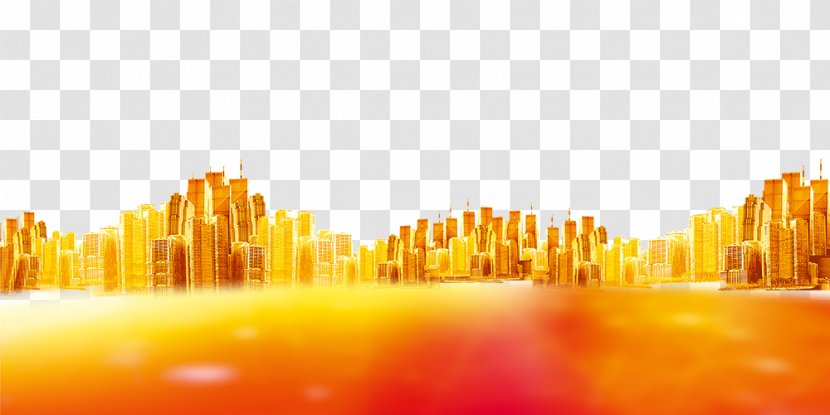Gold Download Icon - City - Golden Transparent PNG