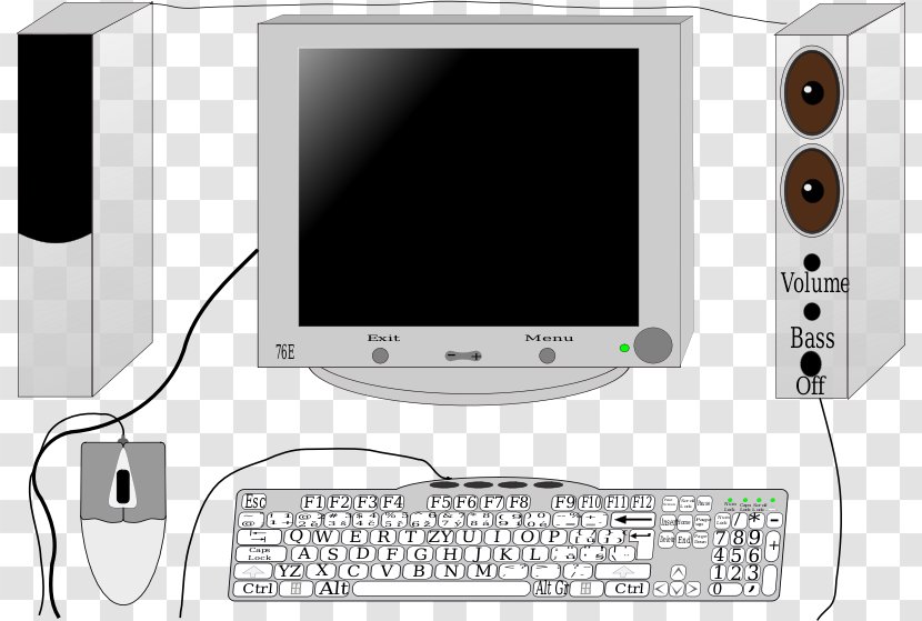 Computer Mouse Keyboard Clip Art - Monitor - Setup Cliparts Transparent PNG