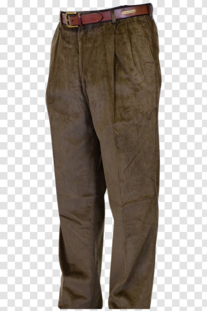 Jeans Corduroy Pleat Pants Khaki - Cotton - Men's Trousers Transparent PNG