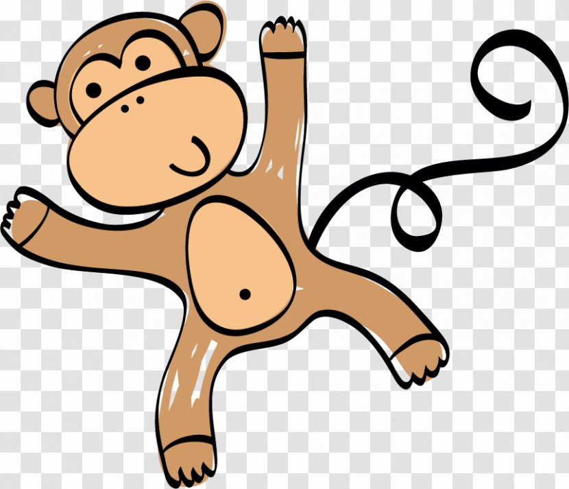 Monkey Clip Art - Finger - Cute Cartoon Transparent PNG