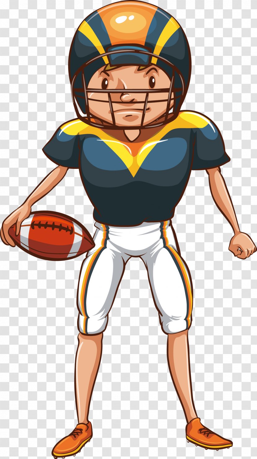 Football Player Rugby Cartoon Drawing - Male - Middle School Competition Transparent PNG