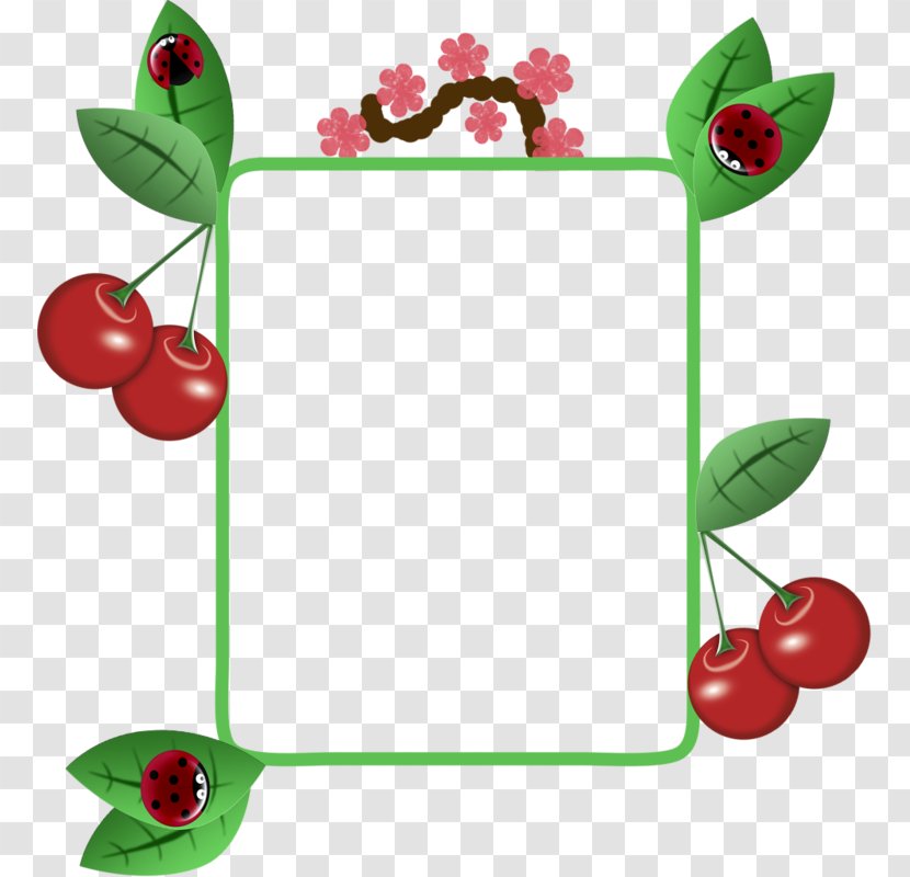 Cherry Picture Frame Fruit Clip Art - Simple Hand-painted Cartoon Border Transparent PNG