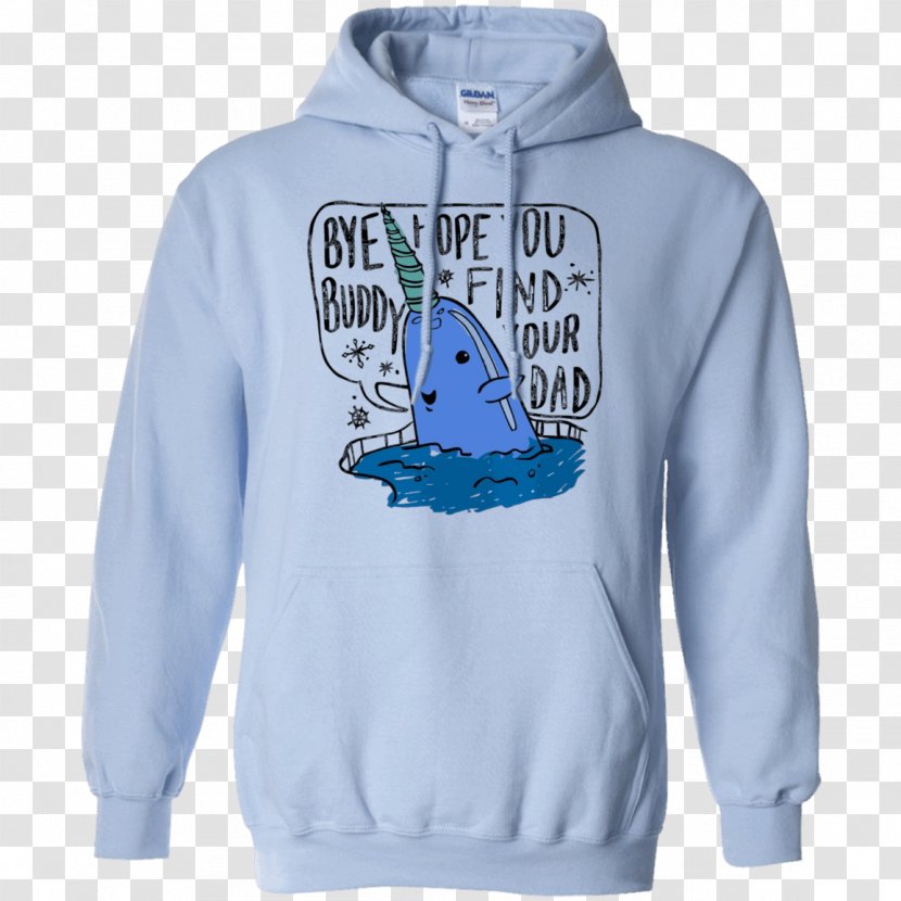 Hoodie T-shirt Sweater Sleeve - Collar - Narwhal Transparent PNG