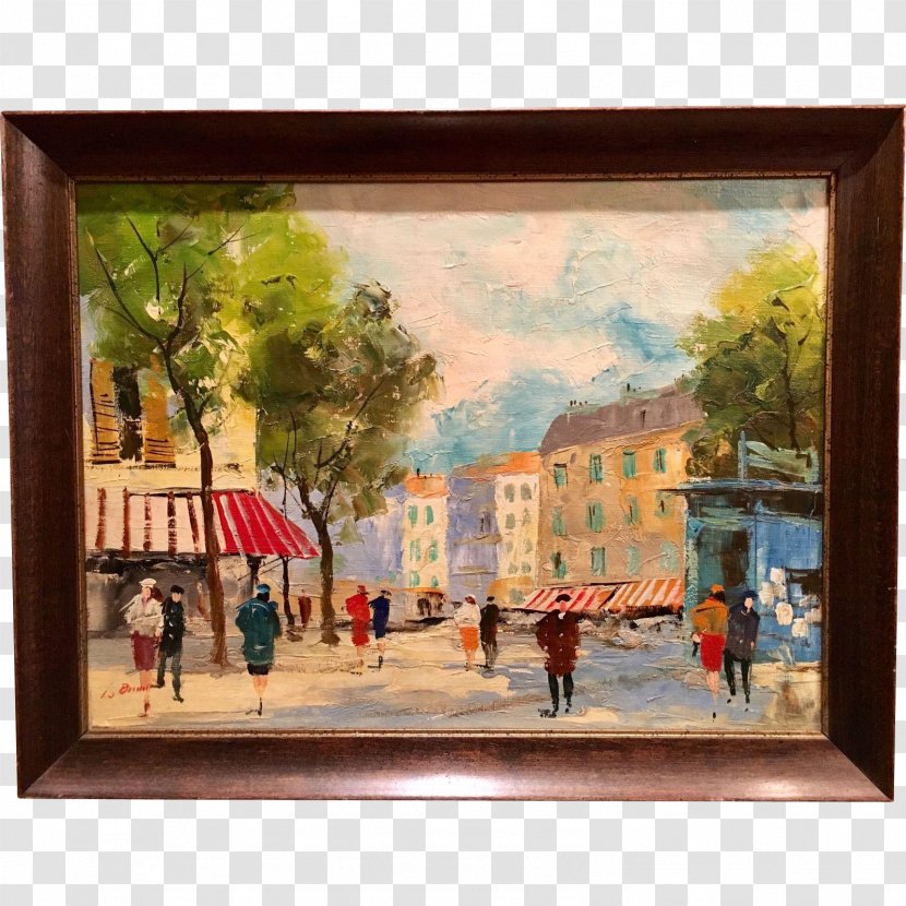 Oil Painting Paris Street; Rainy Day Art - Window Transparent PNG