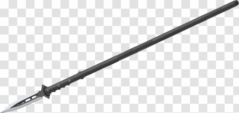 Cold Weapon Black And White Angle - Spear Transparent PNG