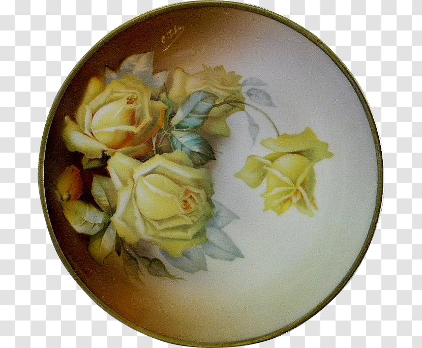 Plate Bowl Rose Porcelain Dish Transparent PNG
