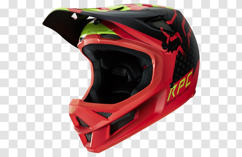Fox Racing Downhill Mountain Biking Bicycle Red Helmet - Protective Gear In Sports Transparent PNG
