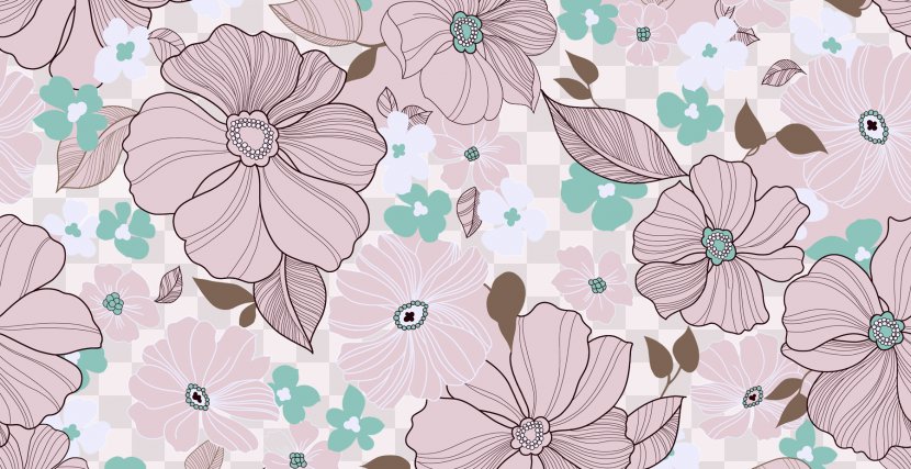 Floral Design Flower Desktop Metaphor Pattern - Wall - Purple Flowers Background Transparent PNG