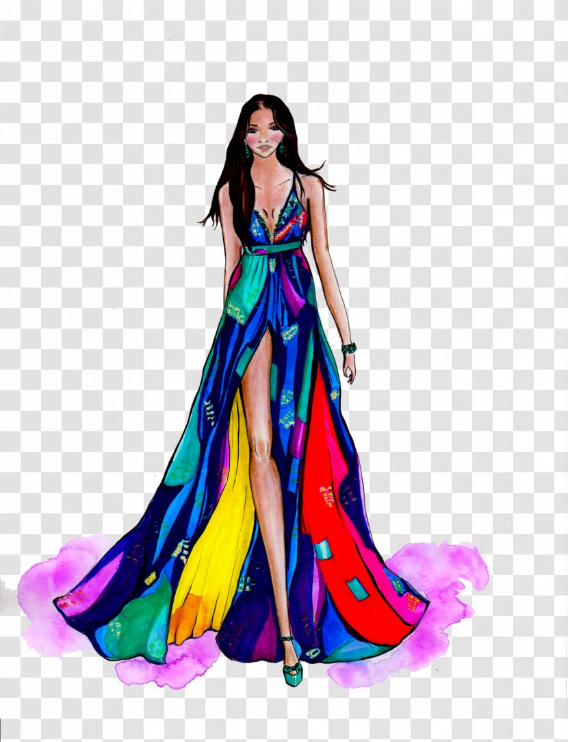 Fashion Illustration Model Design - Day Dress - Transparent Transparent PNG