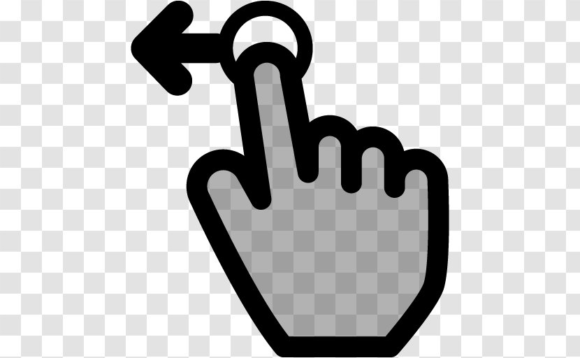 Finger Gesture Clip Art - Black And White - Swipe Transparent PNG