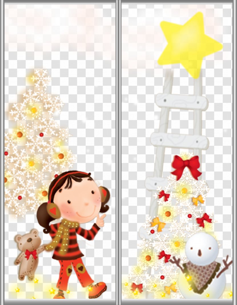 Cartoon Illustration - Christmas Decoration - Ladder Transparent PNG