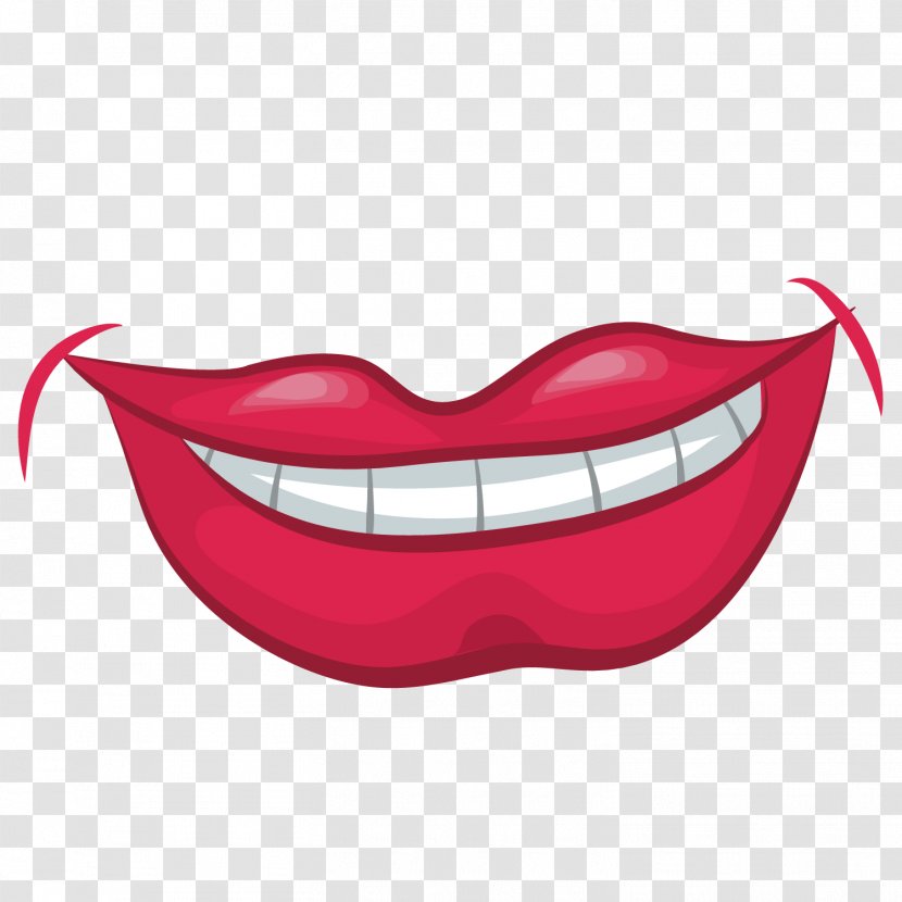 Smile Lip - Red - Smiling Female Lips Transparent PNG